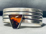 Ancient Tree Sap!! Herb Tsosie Vintage Native American Navajo Sterling Silver Bracelet-Nativo Arts