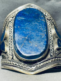 One Of The Best Vintage Denim Lapis Sterling Silver Bracelet Cuff-Nativo Arts