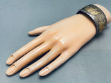 Golden Bear Vintage Native American Navajo Sterling Silver Bracelet Cuff-Nativo Arts