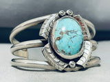 Sparkling Vintage Native American Navajo Red Mountain Turquoise Sterling Silver Bracelet-Nativo Arts