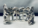 One Of The Coolest Vintage Horse Sterling Silver Bracelet Cuff-Nativo Arts