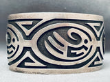 Huge Vintage Hopi Sterling Silver Heavy Bracelet Cuff-Nativo Arts