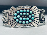 The Most Unique Buckle Bracelet! Vintage Native American Navajo Turquoise Sterling Silver-Nativo Arts