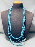 Gorgy!! Vintage Native American Navajo Morenci Turquoise Sterling Silver Necklace-Nativo Arts