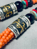 Singer Pink Coral Native American Navajo Sterling Silver Turquoise Necklace-Nativo Arts