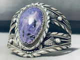One Of The Best Ever Vintage Native American Navajo Charoite Sterling Silver Bracelet-Nativo Arts