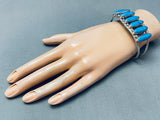 One Of The Best Vintage Native American Navajo Lapis Sterling Silver Bracelet-Nativo Arts