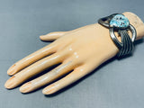 Awesome Vintage Native American Navajo Blue Diamond Turquoise Sterling Silver Bracelet-Nativo Arts