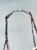 White Doves Vintage Navajo Tan Heishi Sterling Silver Necklace-Nativo Arts