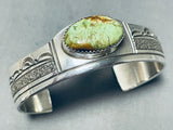 Incredible Vintage Native American Navajo Green Turquoise Sterling Silver Bracelet-Nativo Arts