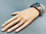 Paul Livingston Vintage Native American Navajo Topaz Sterling Silver Bracelet-Nativo Arts