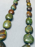 Big Chunky Vintage Native American Navajo Green Turquoise Sterling Silver Necklace-Nativo Arts
