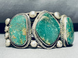 100 Gram Vintage Native American Navajo Green Turquoise Sterling Silver Bracelet-Nativo Arts