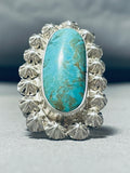 Shells Around Royston Turquoise Vintage Native American Navajo Sterling Silver Ring-Nativo Arts