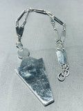 Noteworthy Native American Navajo Jet Sterling Silver Cosmic Kachina Necklace-Nativo Arts