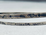 Striking Vintage Native American Navajo Sterling Silver Bracelet