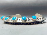 One Of The Best Vintage Native American Navajo Lan Secatero Sterling Silver Turquoise Bracelet-Nativo Arts