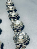 Flower Pearl!! Vintage Native American Navajo Sterling Silver Squash Blossom Necklace-Nativo Arts