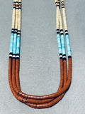 Traditional Vintage Santo Domingo Turquoise Pipestone Sterling Silver Necklace-Nativo Arts