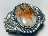 Quality Vintage Native American Navajo Petrified Wood Sterling Silver Bracelet-Nativo Arts