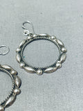 Amazing Vintage Native American Navajo Sterling Silver Beads Hoop Earrings-Nativo Arts