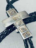 John Family Vintage Native American Navajo Christ Sterling Silver Bolo Tie-Nativo Arts