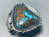 Boulder Turquoise Mine (rare) Vintage Native American Navajo Sterling Silver Bracelet Old-Nativo Arts