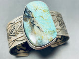 Gigantic Native American Navajo Kingman Turquoise Sterling Silver Bracelet-Nativo Arts