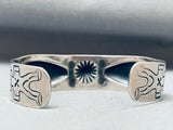 Hand Tooled Vintage Native American Navajo Early 1900's Sterling Silver Bracelet-Nativo Arts