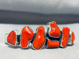 Victor Trujillo Exceptional Native American Navajo Coral Sterling Silver Bracelet-Nativo Arts