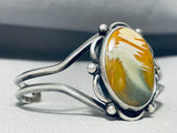 Caramel Jasper Vintage Native American Navajo Sterling Silver Bracelet Cuff Old-Nativo Arts