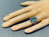 Superb Vintage Native American Navajo Cerrillos Turquoise Sterling Silver Ring-Nativo Arts