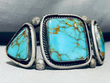 Blue Thunder Turquoise!! Vintage Native American Navajo Sterling Silver Bracelet-Nativo Arts