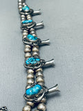 Fab Vintage Native American Navajo Turquoise Sterling Silver Squash Blossom Necklace Old-Nativo Arts