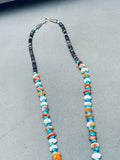Super Intricate Native American Navajo Bear Turquoise Inlay Sterling Silver Necklace-Nativo Arts