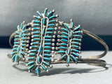 Beautiful & Intricate Vintage Native American Zuni Turquoise Sterling Silver Bracelet-Nativo Arts