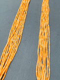 Light Orange Native American Navajo Heishi Sterling Silver Necklace-Nativo Arts