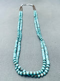 Amazing Native American Navajo Turquoise Disc Heishi Sterling Silver Necklace-Nativo Arts