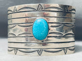 Linda Johnson Tremendous Sleeping Beauty Turquoise Sterling Silver Bracelet-Nativo Arts