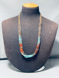 Native American Oh The Intricacy Vintage Santo Domingo Turquoise Heishi Sterling Silver Necklace-Nativo Arts