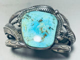 Leaf Jungle!! Vintage Native American Navajo Turquoise Sterling Silver Bracelet-Nativo Arts