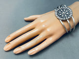 Rare Vintage Southwest Sterling Silver Cluster Bracelet Cuff-Nativo Arts