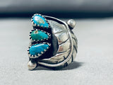 Sensational Vintage Native American Navajo Turquoise Sterling Silver Ring-Nativo Arts