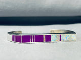 So Gorgy!! 6 Inch Wrist Vintage Native American Navajo Opal Sterling Silver Sugilite Bracelet-Nativo Arts