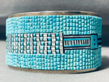 One Of The Most Intricate Southwest Turquoise Inlay Sterling Silver Bracelet-Nativo Arts