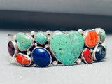 I Love Turquoise Ben Piaso Vintage Native American Navajo Sterling Silver Bracelet-Nativo Arts