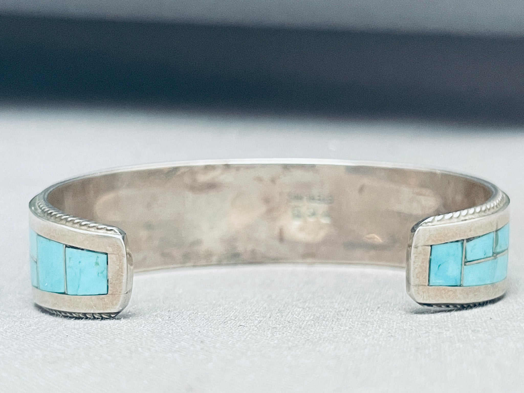 Rickell Booqua Native American Zuni Blue Gem Turquoise Sterling Rickell Booqua Native American Zuni Blue Gem Turquoise Sterling