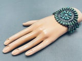 Museum Vintage Native American Navajo Green Turquoise Sterling Silver Bracelet-Nativo Arts