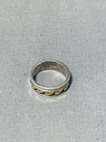 Extraordinary Vintage Native American Navajo Sterling Silver And 14k Gold Band Ring-Nativo Arts