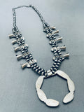 Gorgy Native American Navajo Chunky Coral Sterling Silver Squash Blossom Necklace-Nativo Arts